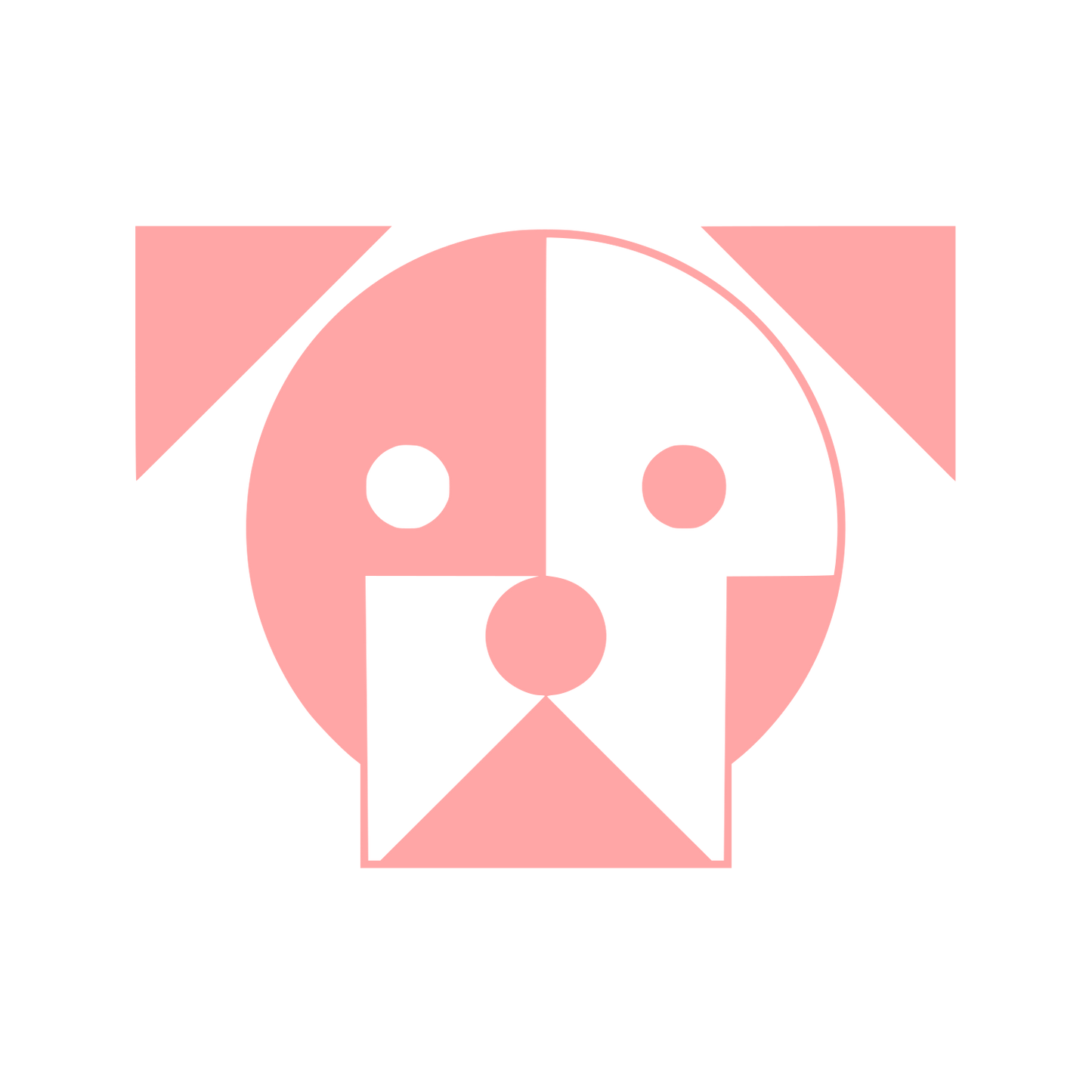 Geometric Dog Face Logo #ffa6a6