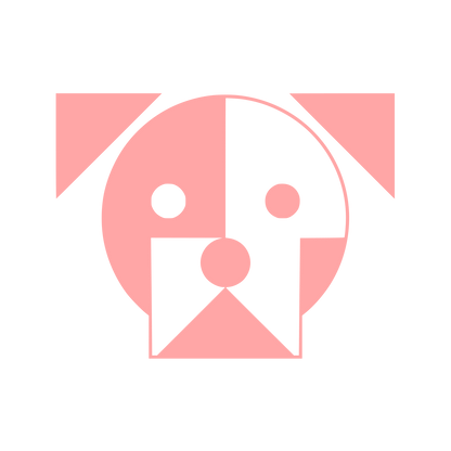 Geometric Dog Face Logo #ffa6a6