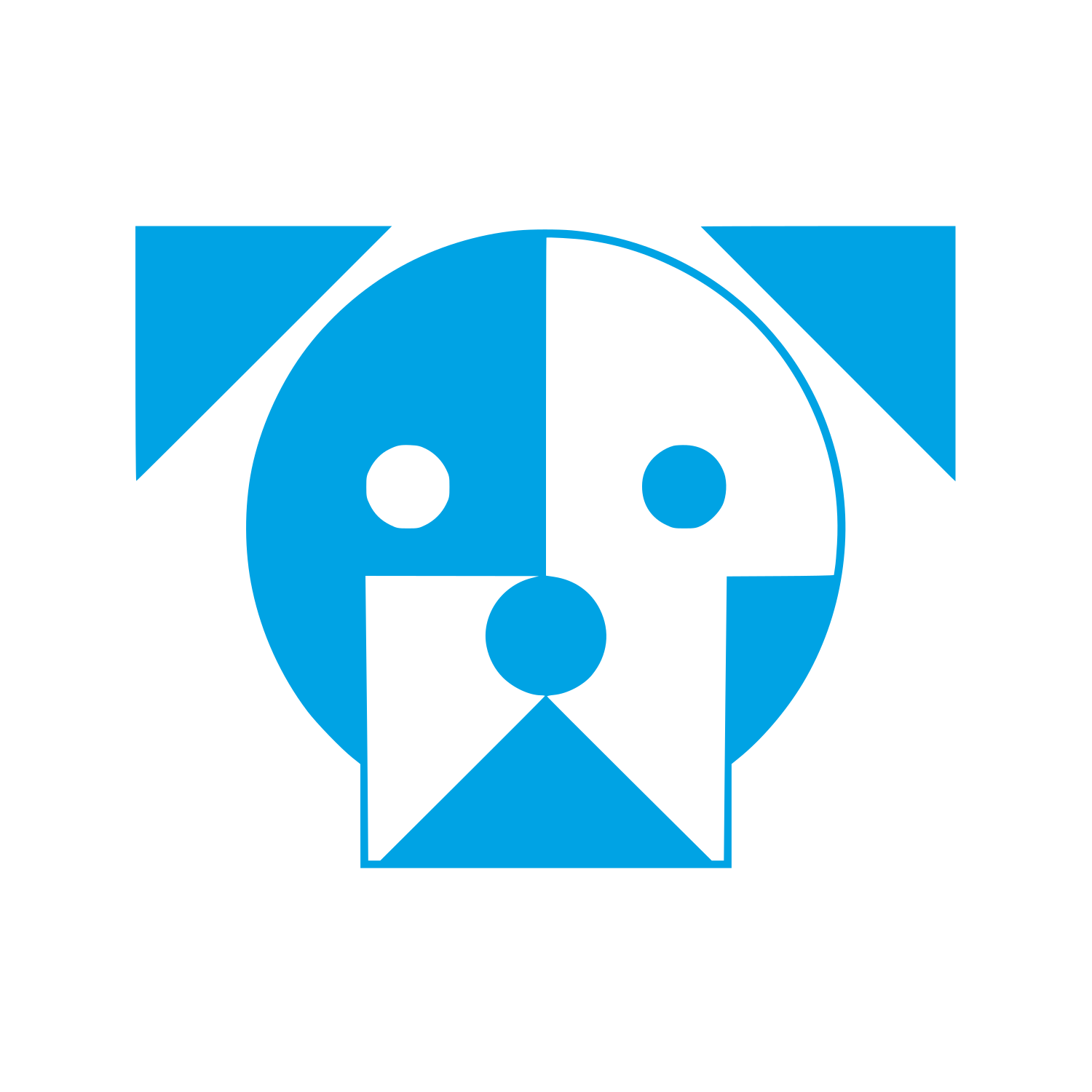 Geometric Dog Face Logo #00a3e4