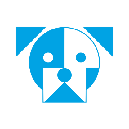 Geometric Dog Face Logo #00a3e4