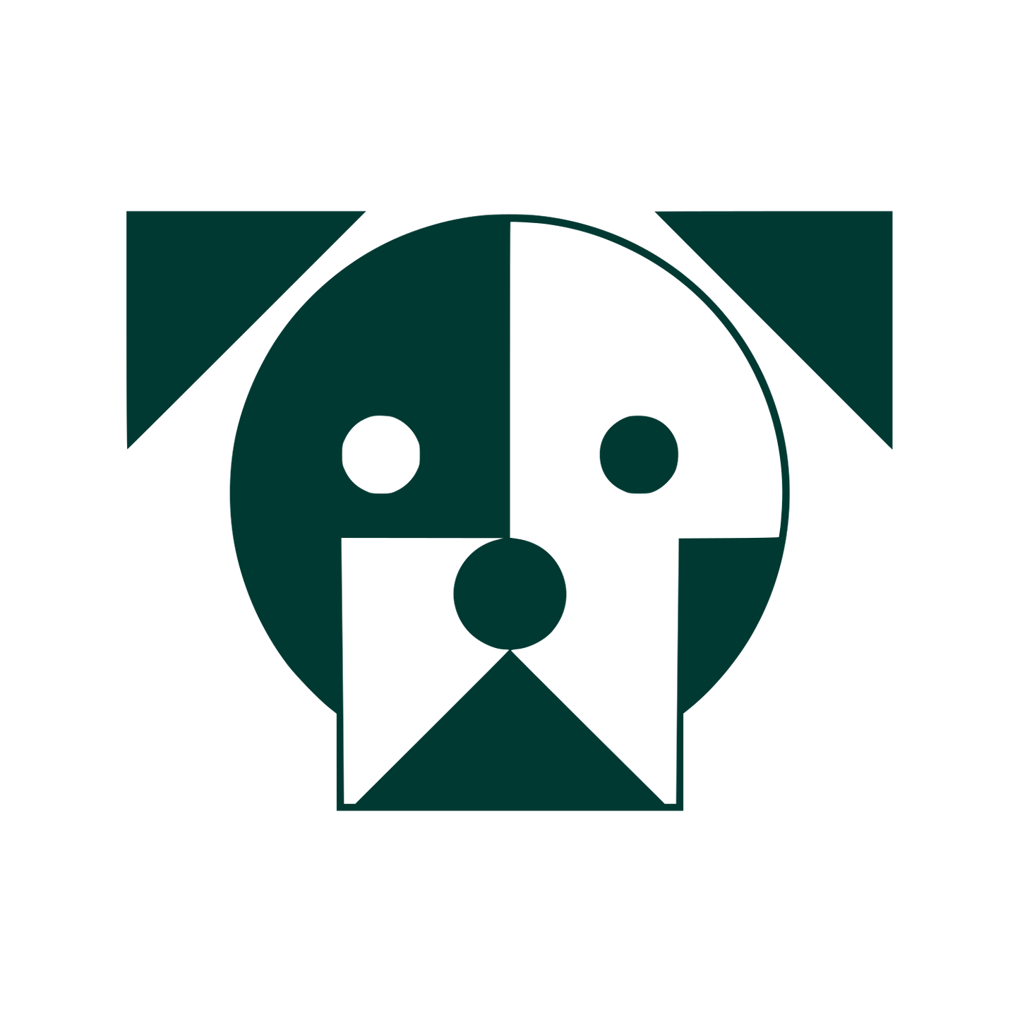 Geometric Dog Face Logo #003932