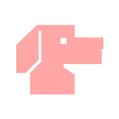 Pixel Dog Head Logo #ffa6a6