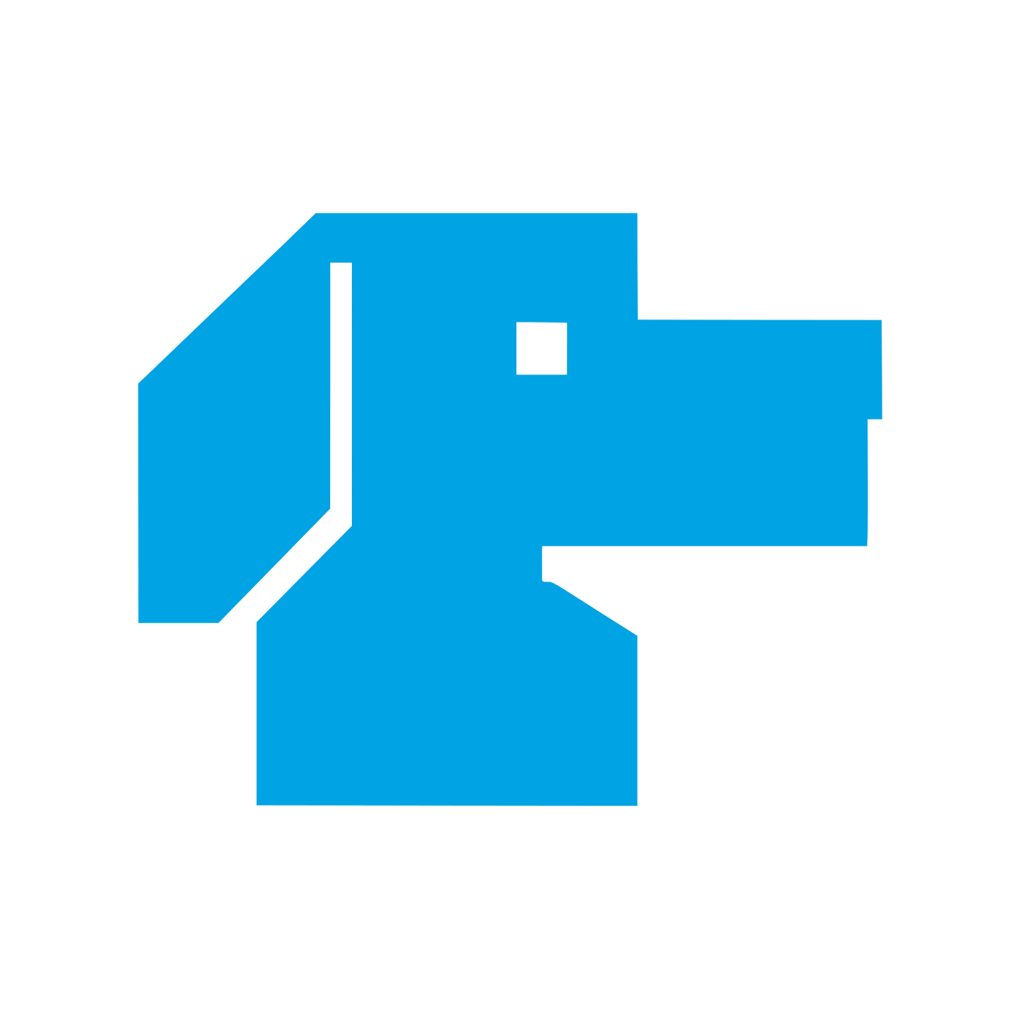 Pixel Dog Head Logo #00a3e4