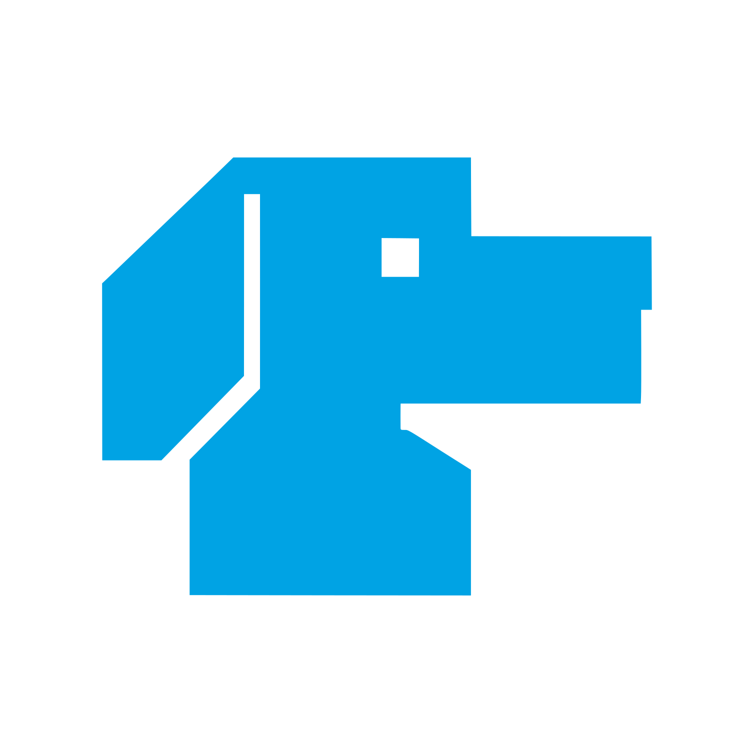 Pixel Dog Head Logo #00a3e4