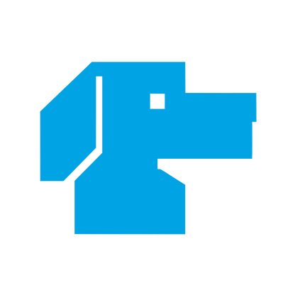 Pixel Dog Head Logo #00a3e4