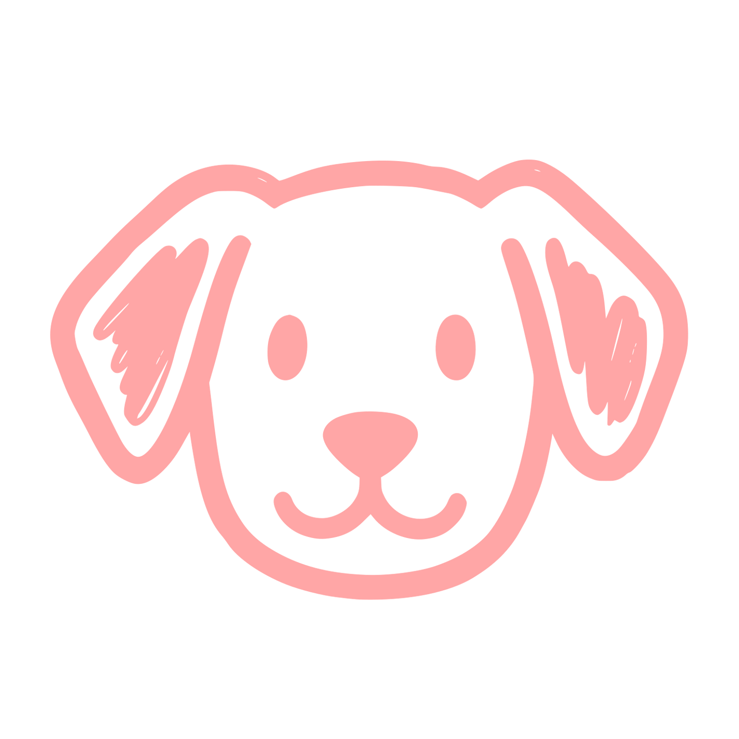 Cartoon Dog Face Logo #ffa6a6