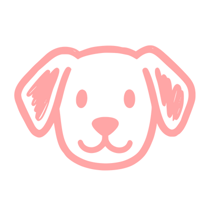 Cartoon Dog Face Logo #ffa6a6