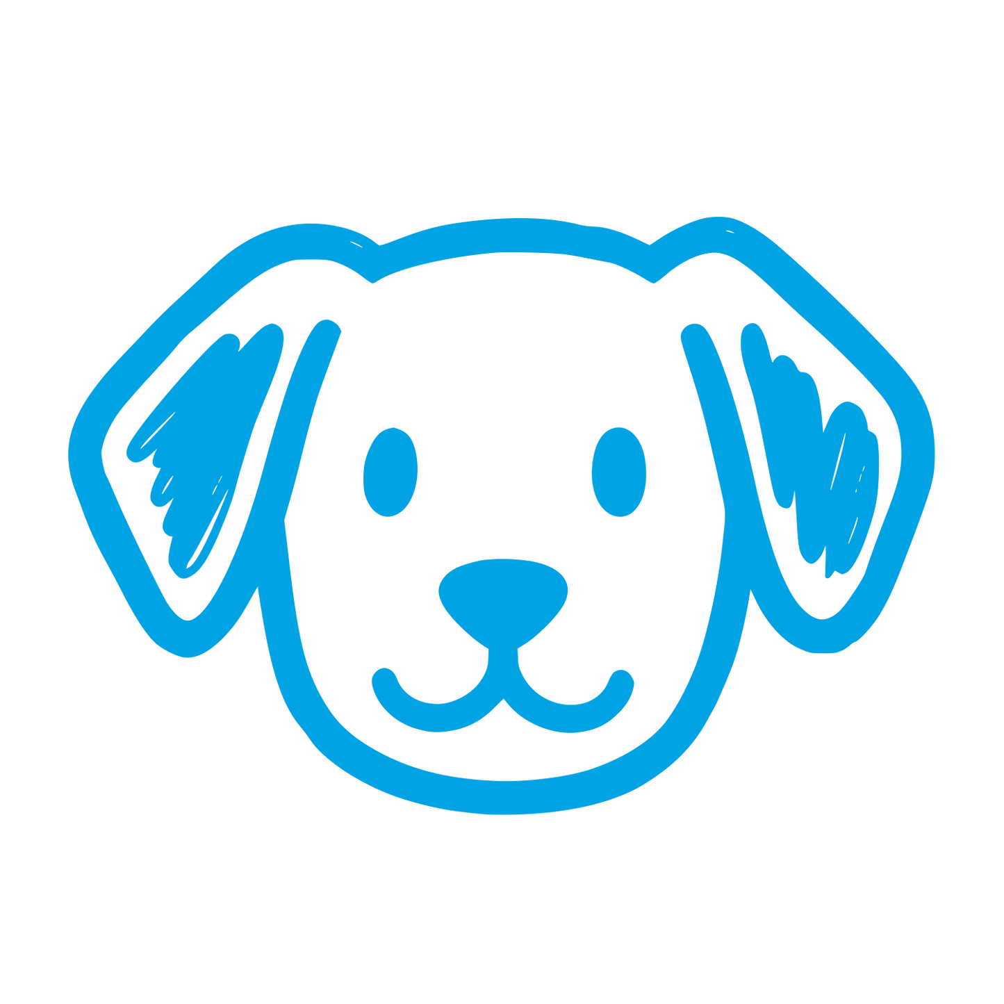 Cartoon Dog Face Logo #00a3e4