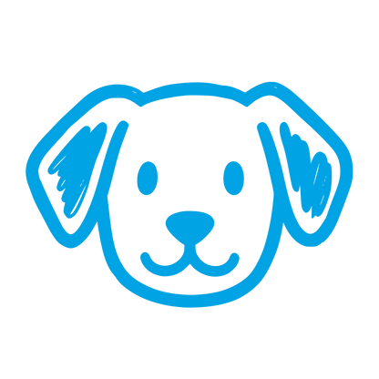 Cartoon Dog Face Logo #00a3e4