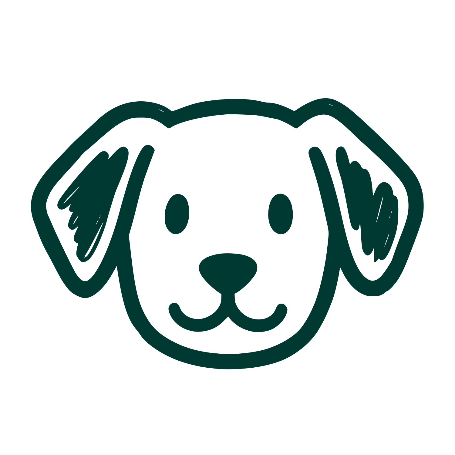 Cartoon Dog Face Logo #003932