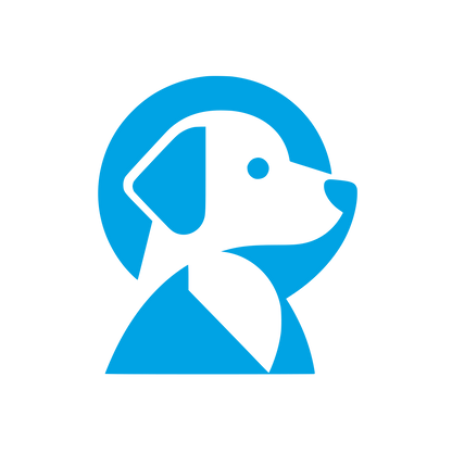 Dog Profile Circle Logo #00a3e4