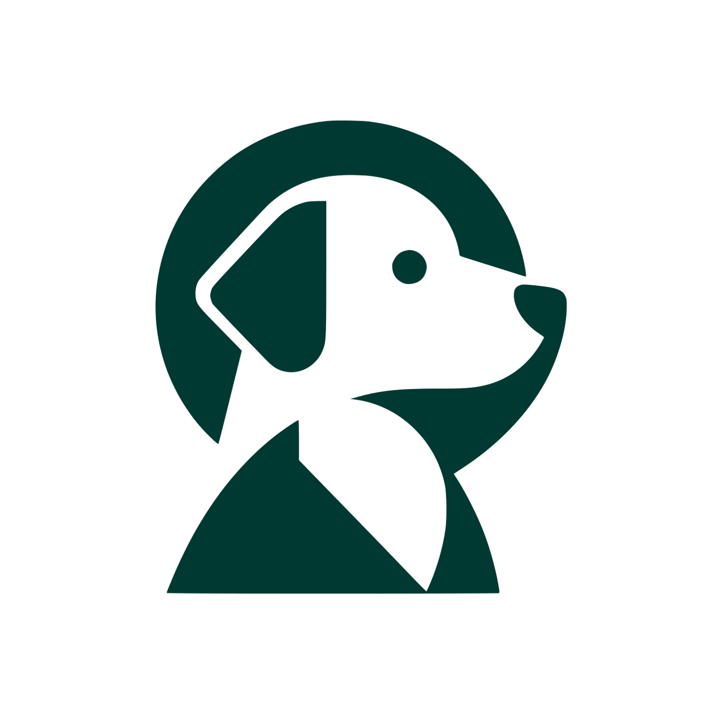 Dog Profile Circle Logo #003932
