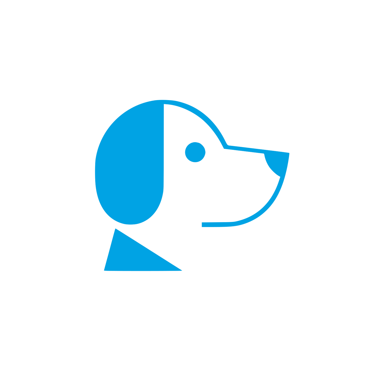 Minimalist Dog Head Logo #00a3e4