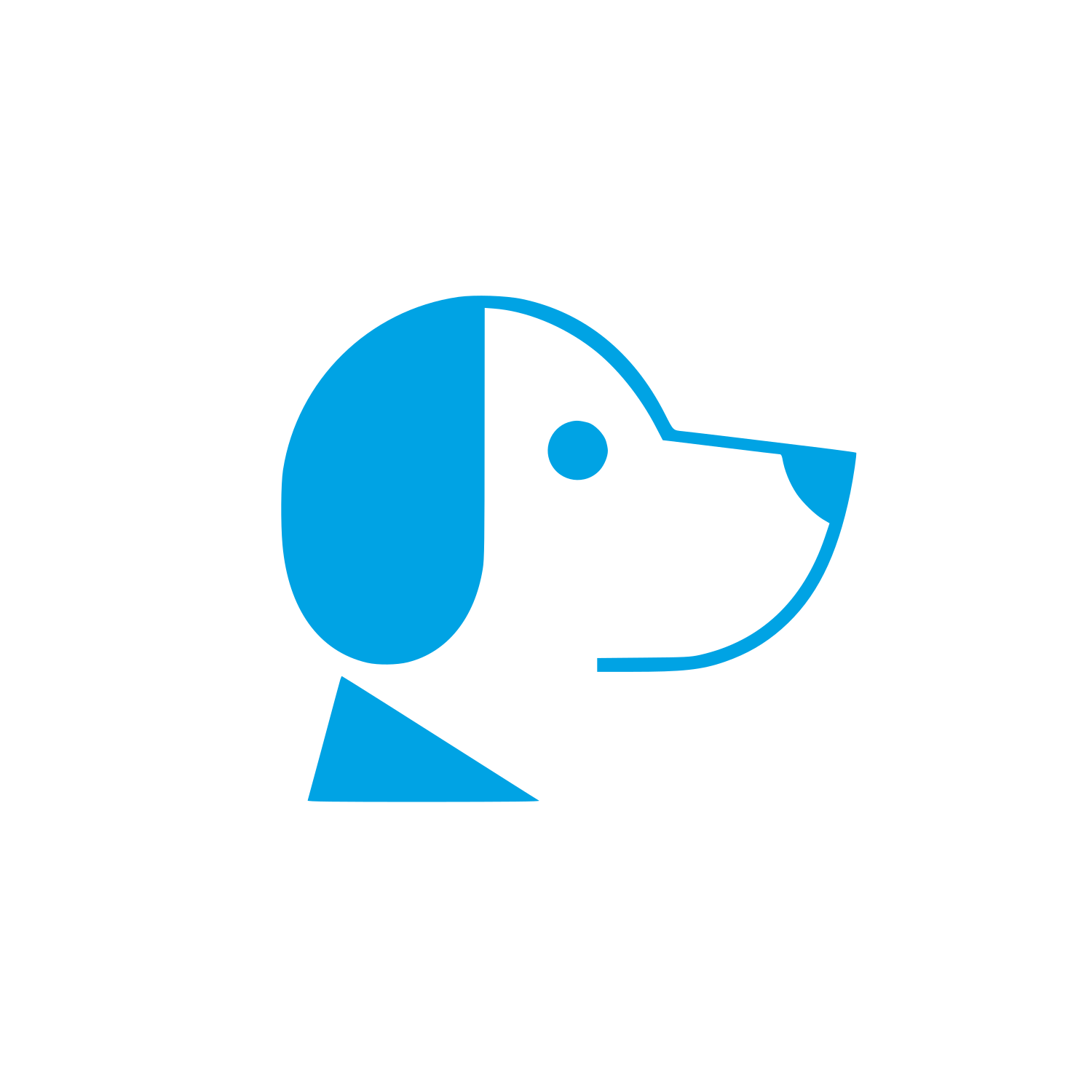 Minimalist Dog Head Logo #00a3e4
