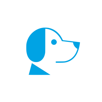 Minimalist Dog Head Logo #00a3e4