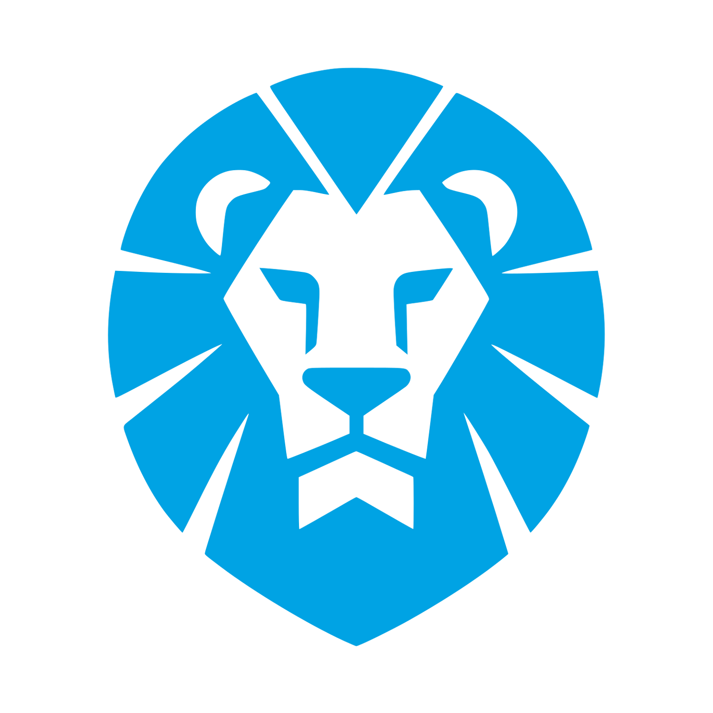 Lion Head Mane Logo #00a3e4