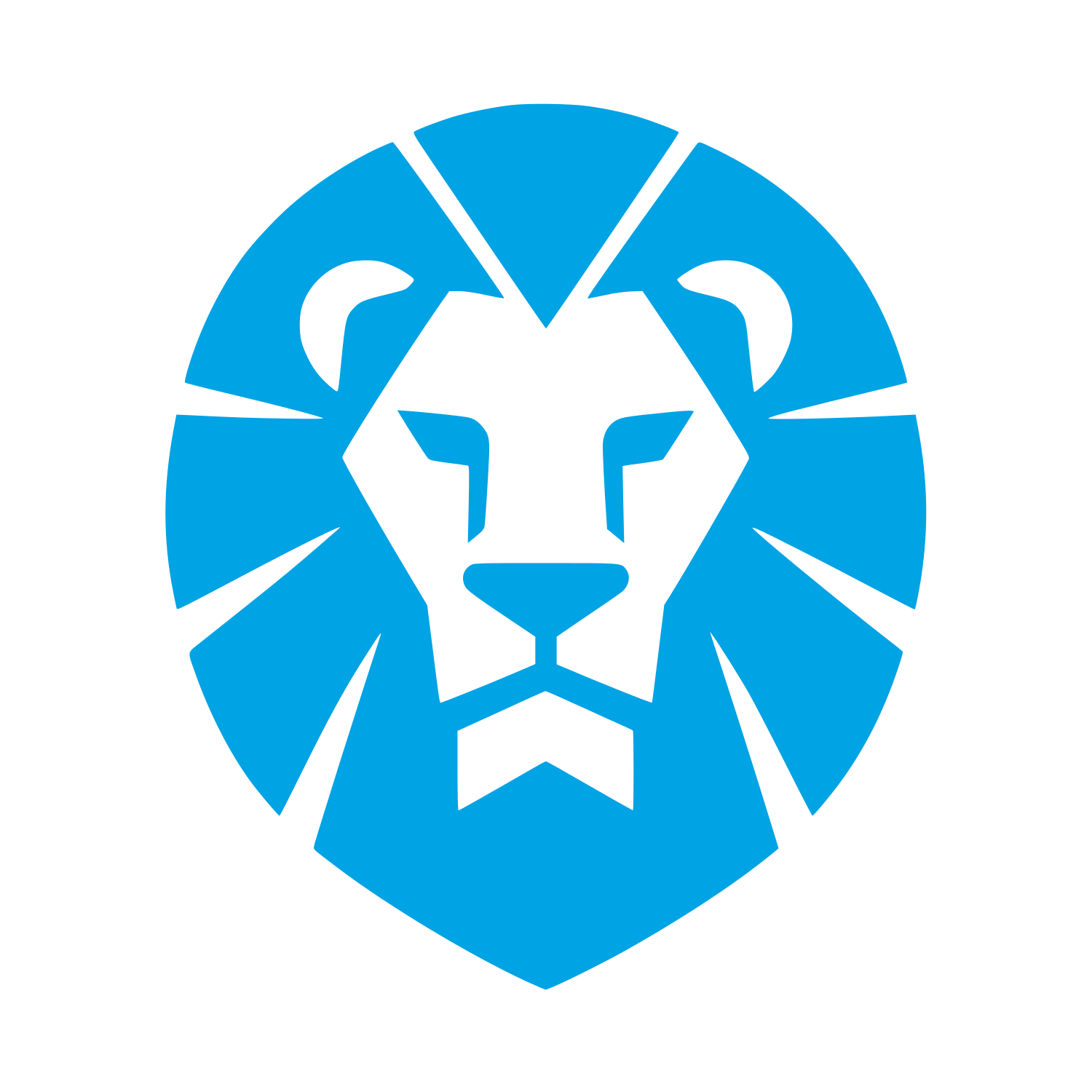 Lion Head Mane Logo #00a3e4