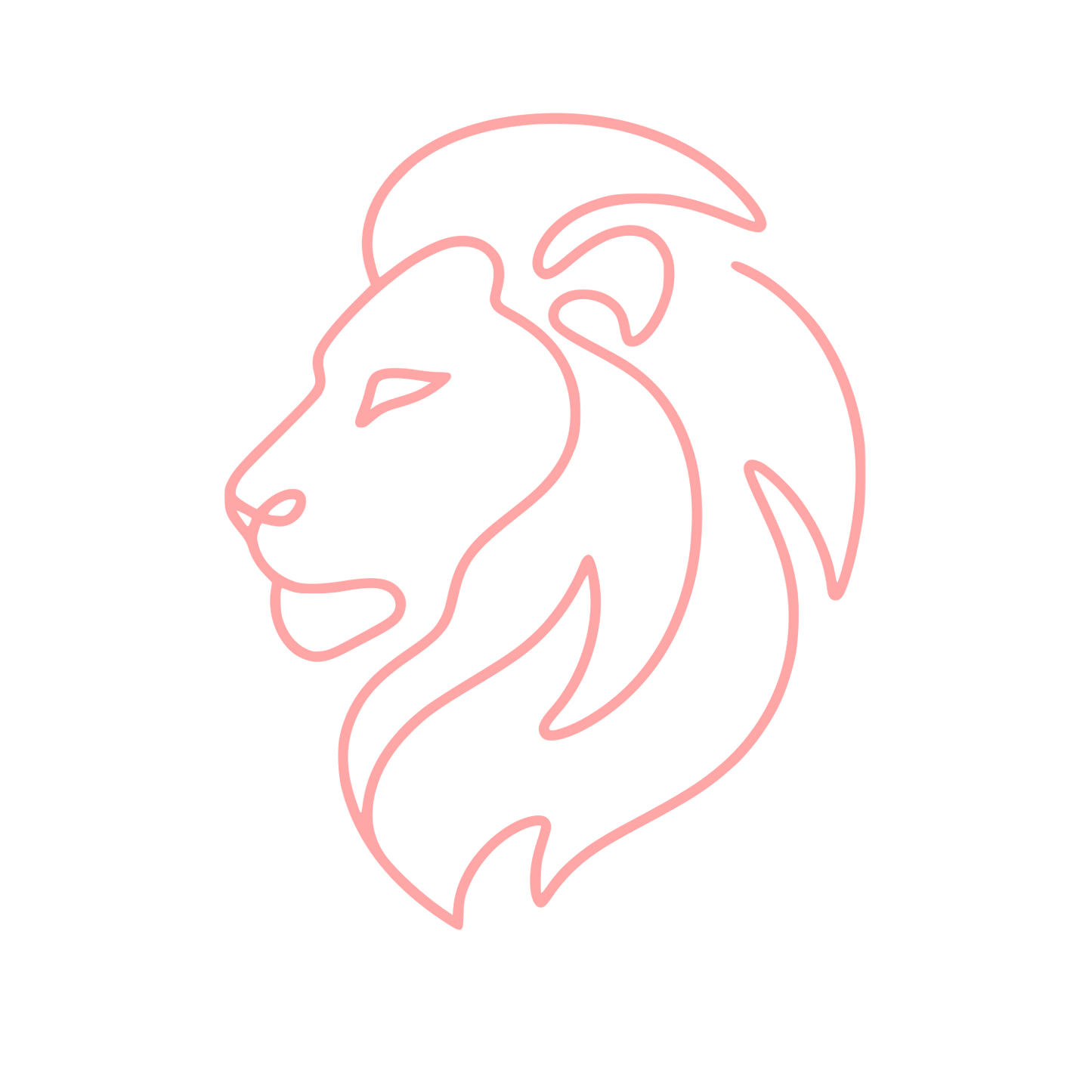 Lion Head Profile Logo #ffa6a6