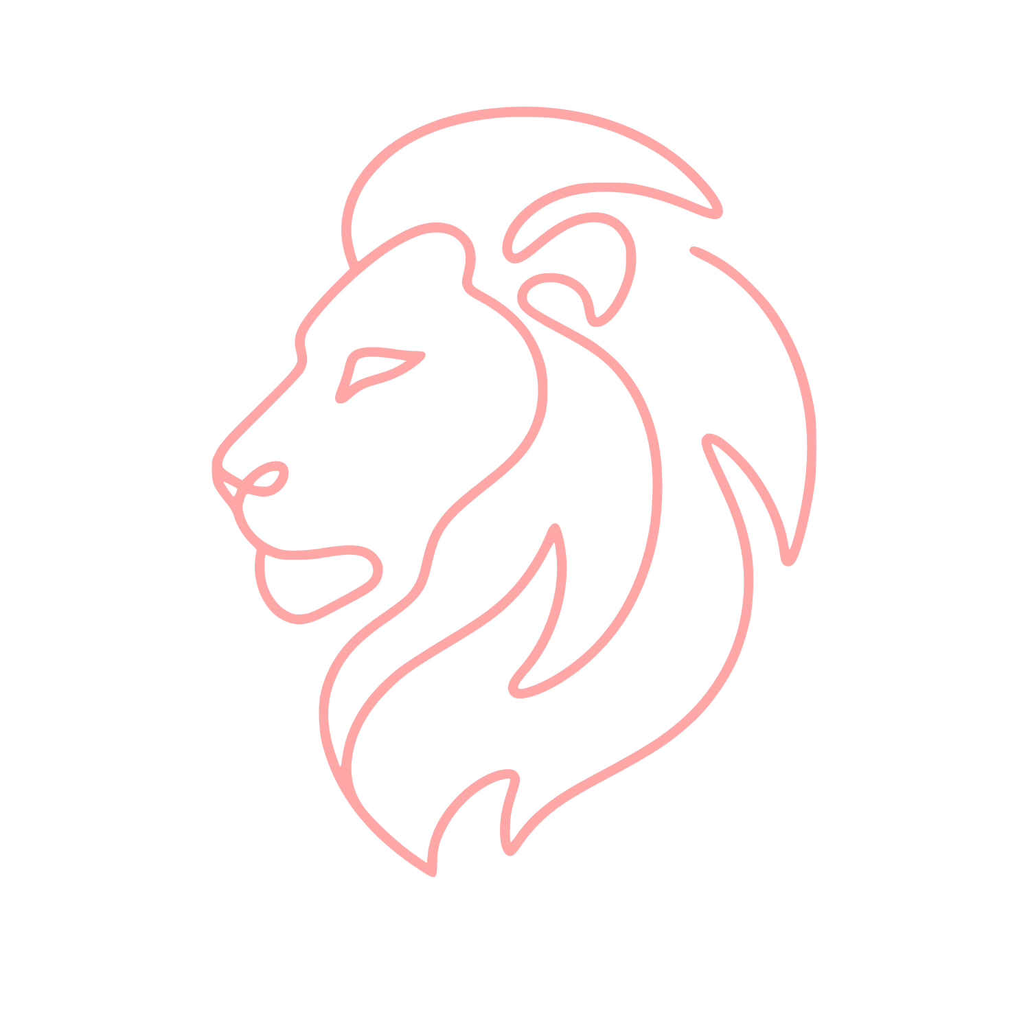 Lion Head Profile Logo #ffa6a6