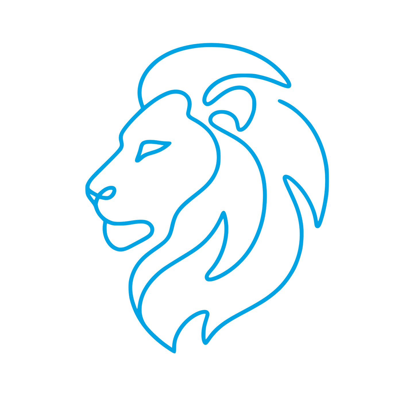Lion Head Profile Logo #00a3e4
