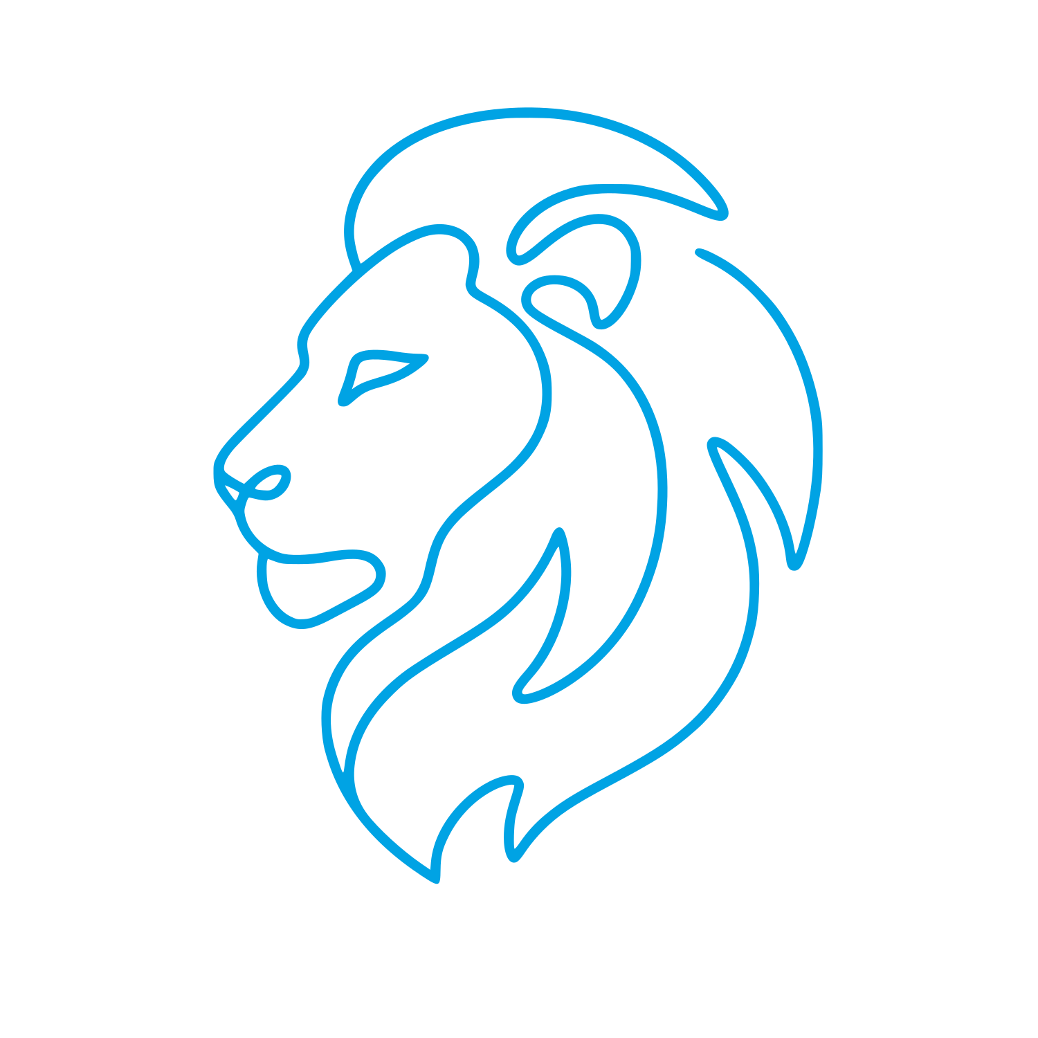 Lion Head Profile Logo #00a3e4