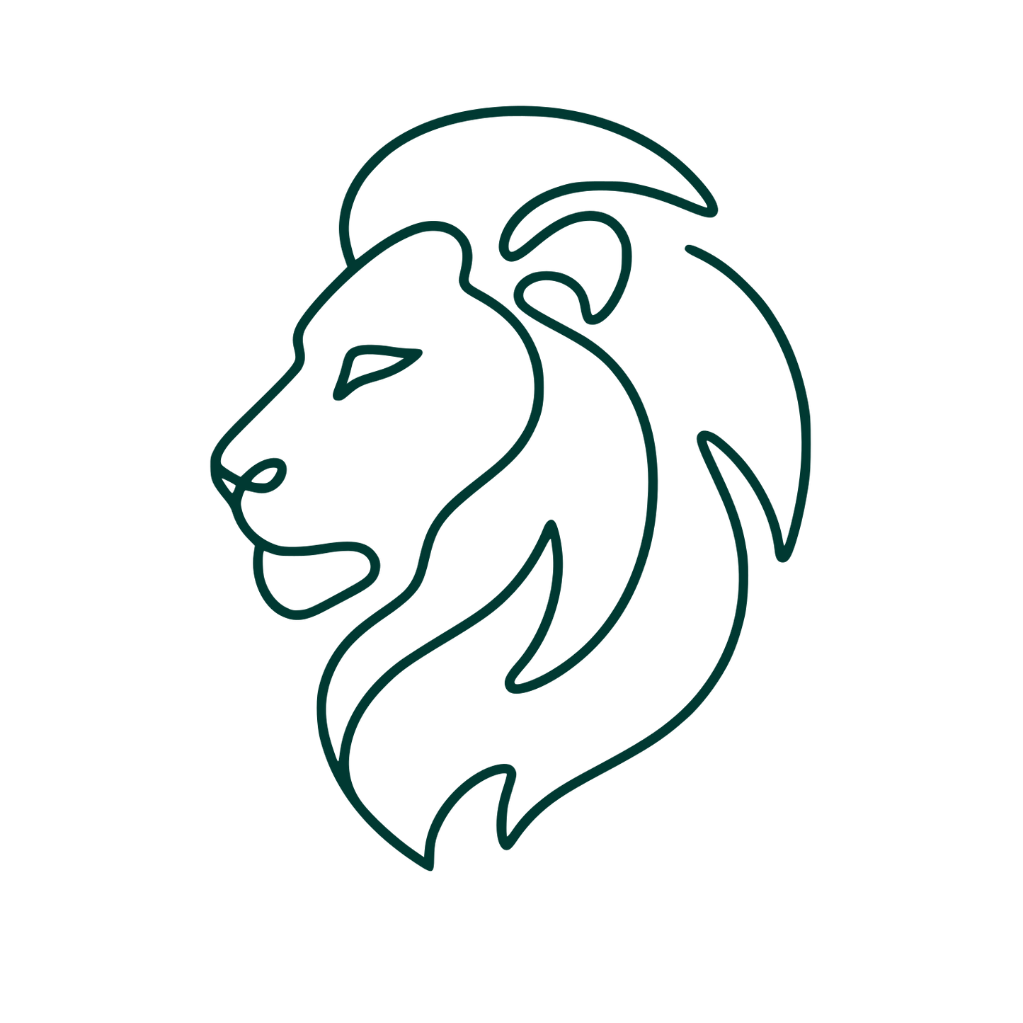 Lion Head Profile Logo #003932