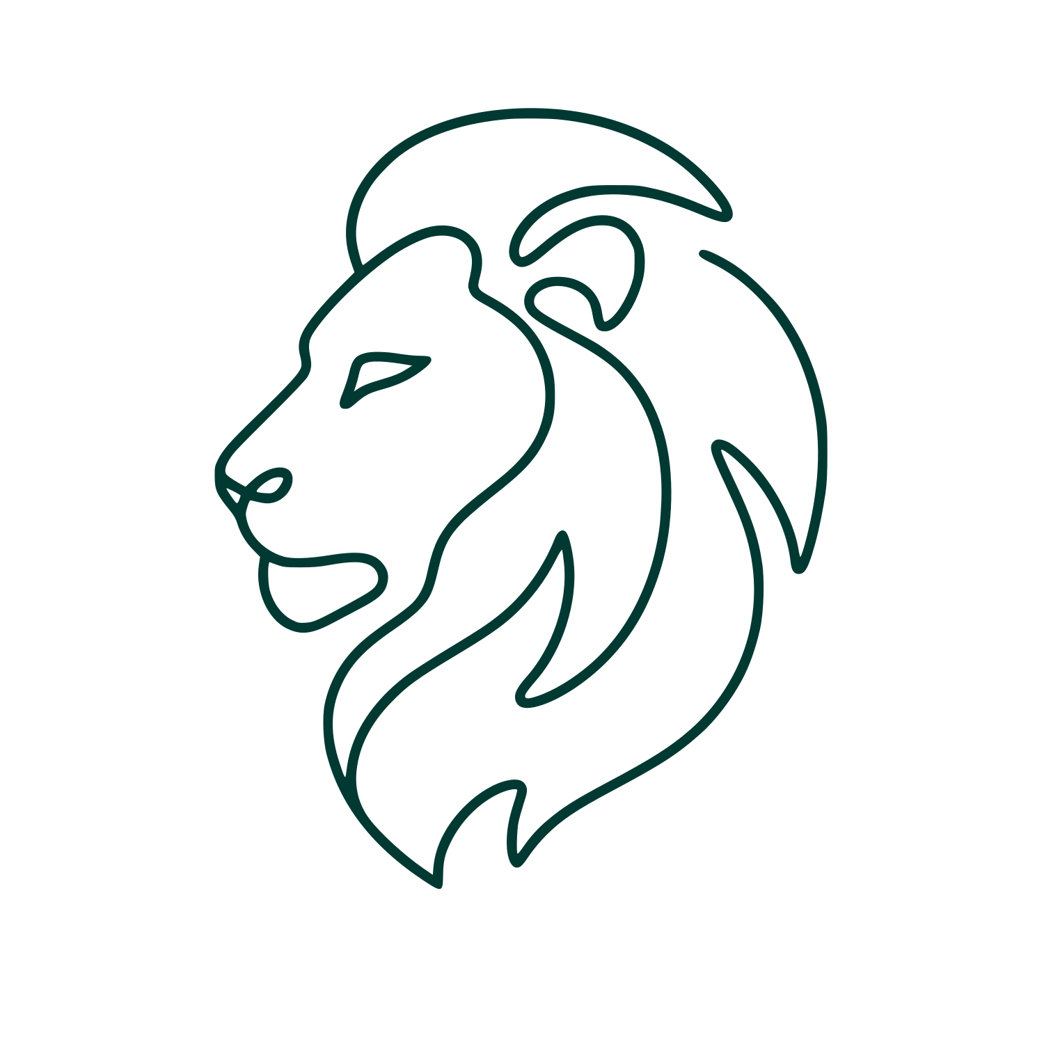 Lion Head Profile Logo #003932