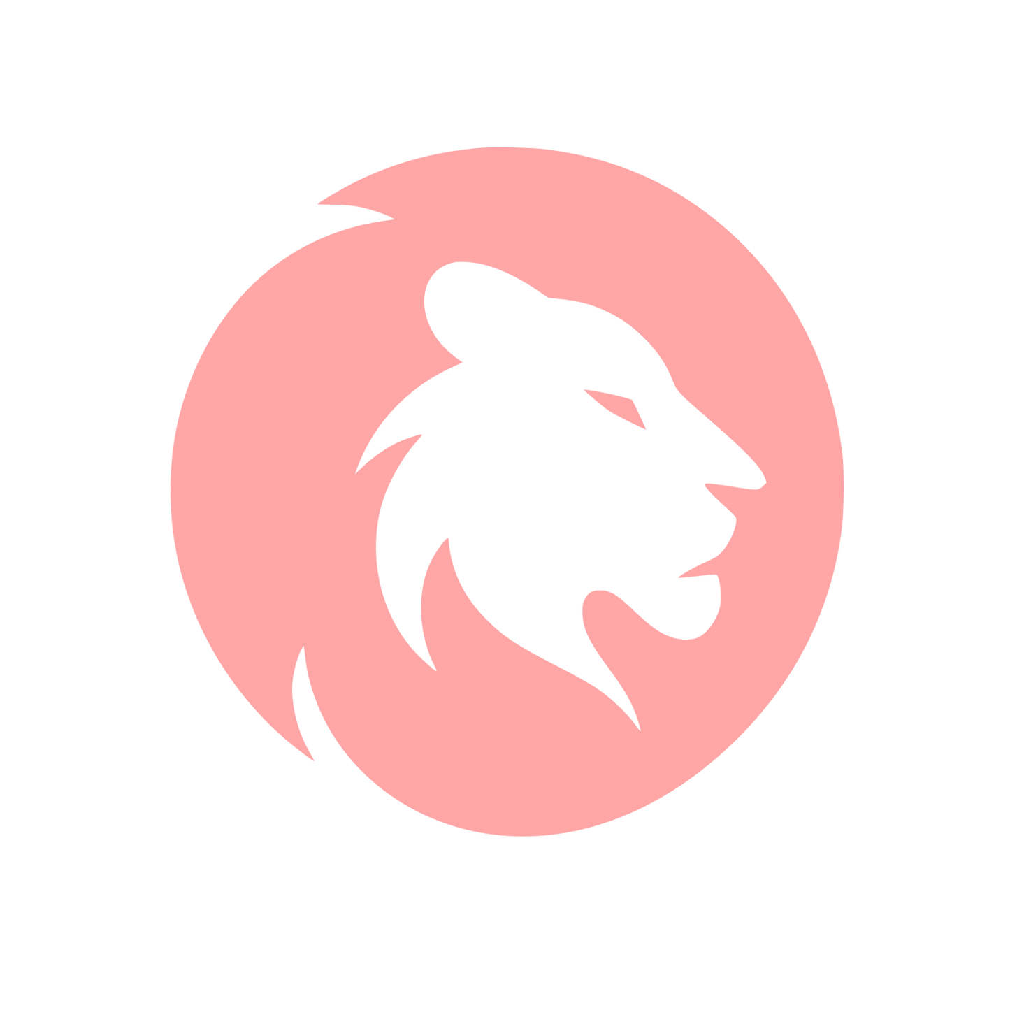 Lion Head Circle Logo #ffa6a6