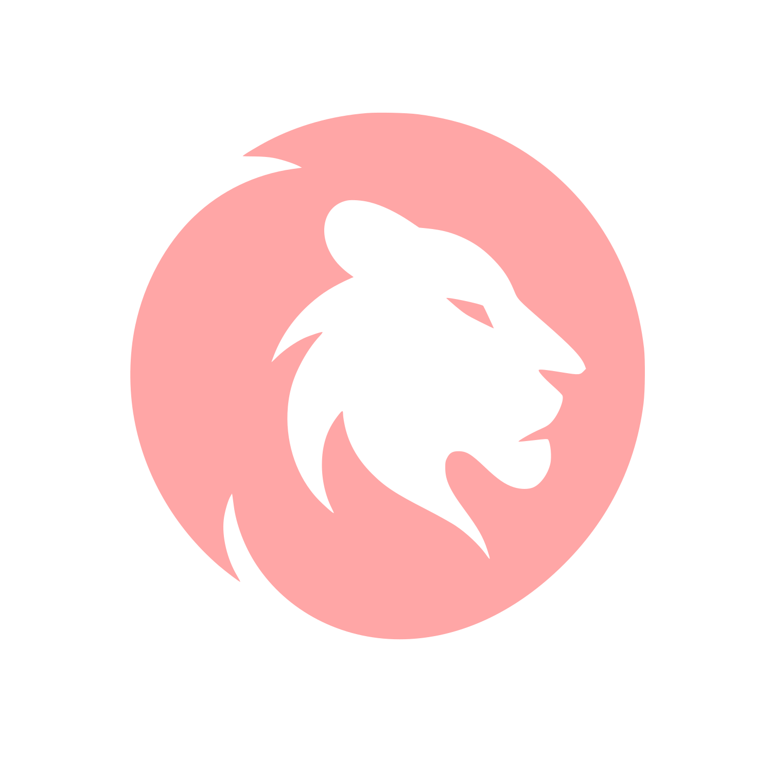 Lion Head Circle Logo #ffa6a6
