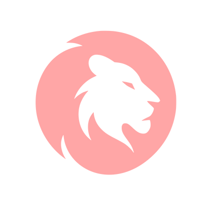 Lion Head Circle Logo #ffa6a6