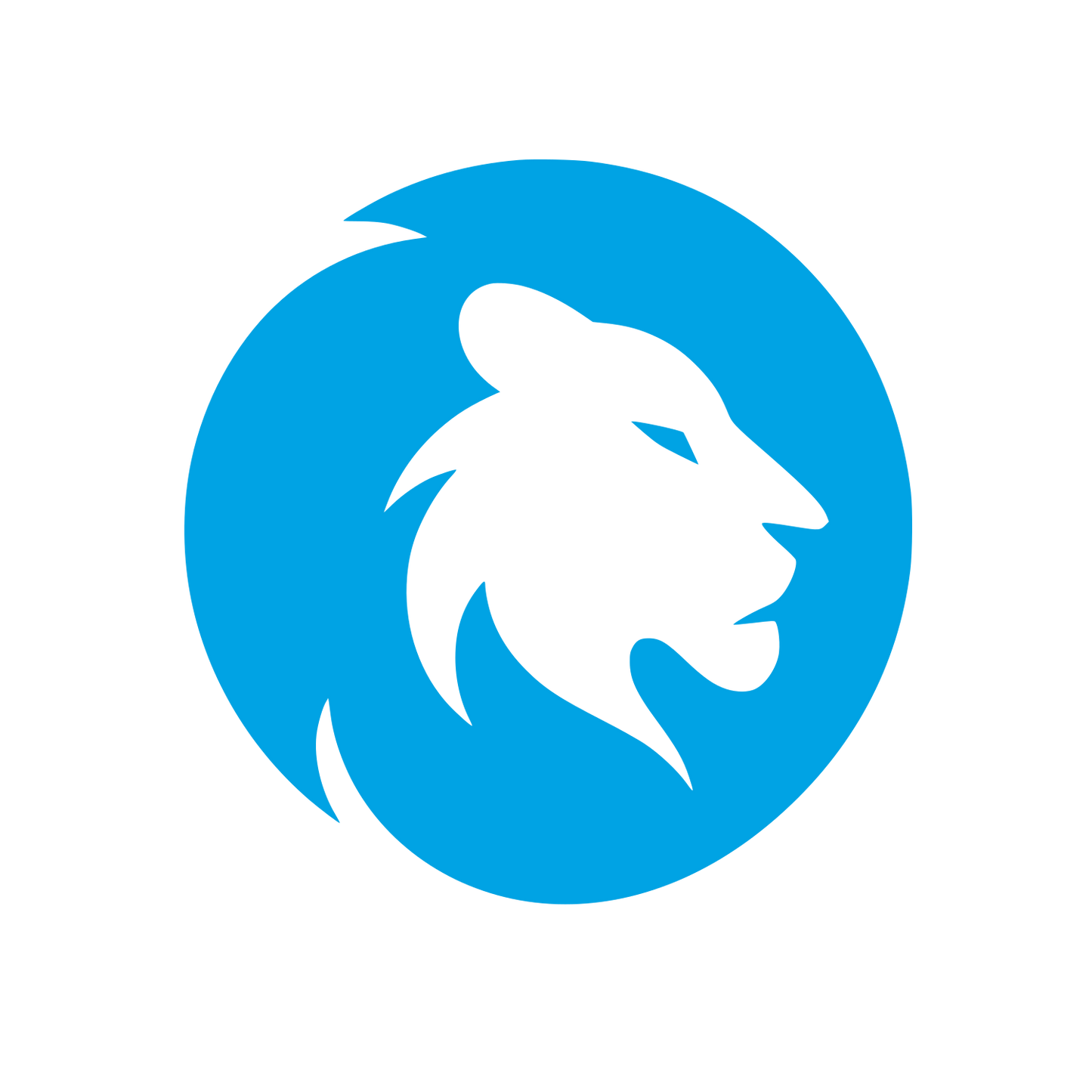 Lion Head Circle Logo #00a3e4