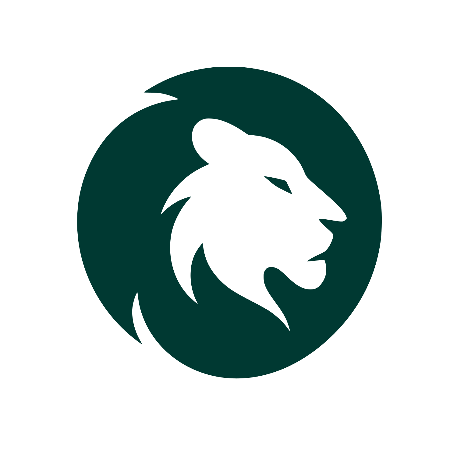 Lion Head Circle Logo #003932