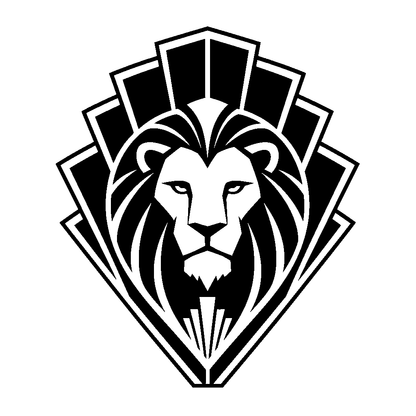 Art Deco Lion Head Logo