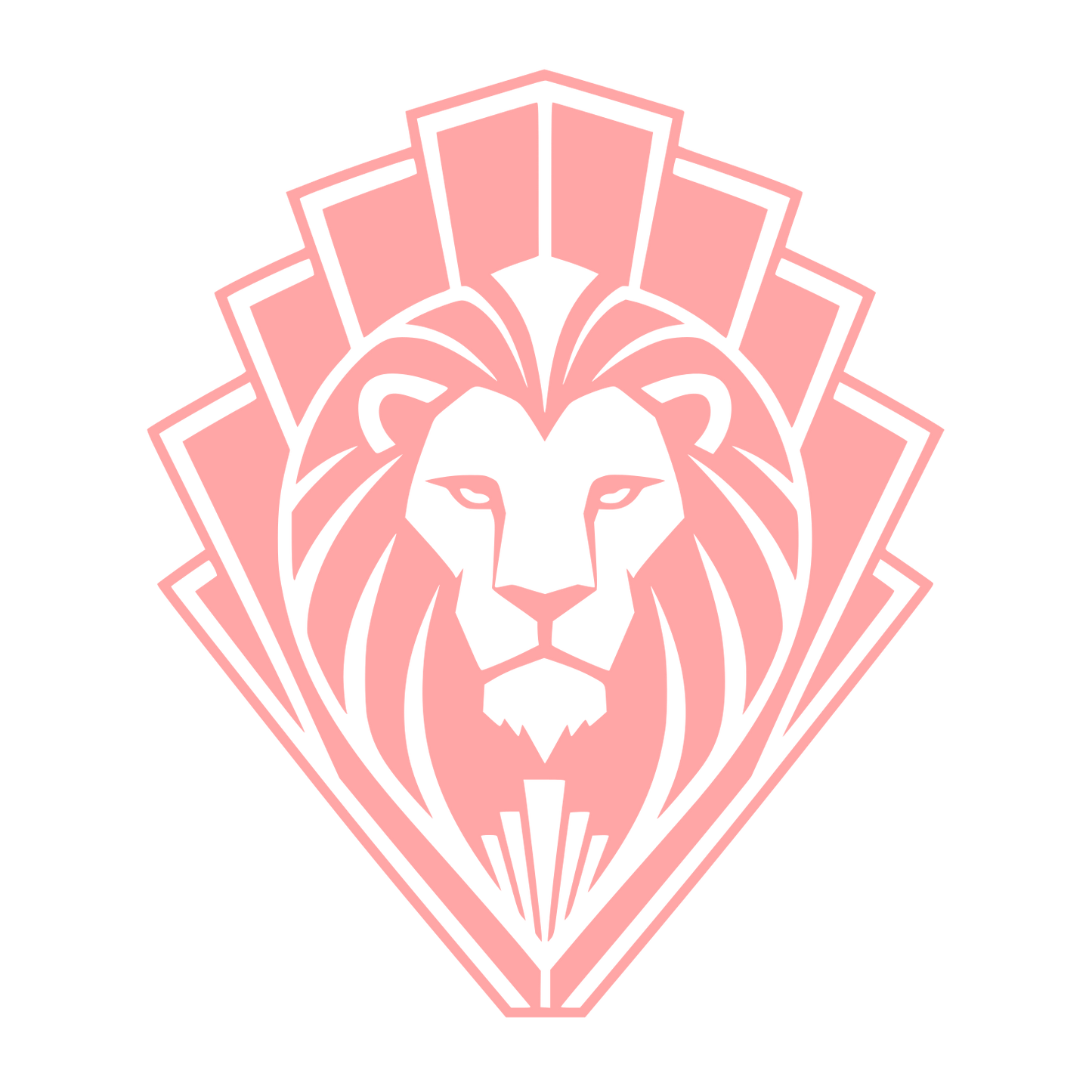 Art Deco Lion Head Logo #ffa6a6