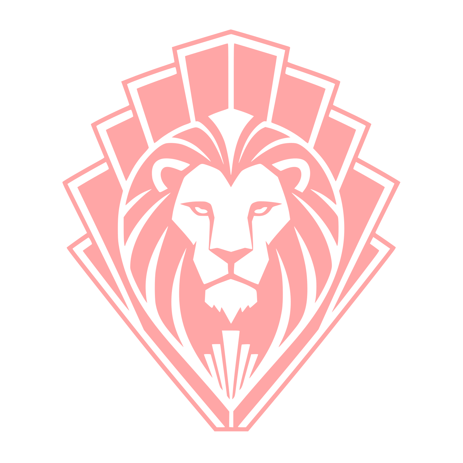 Art Deco Lion Head Logo #ffa6a6
