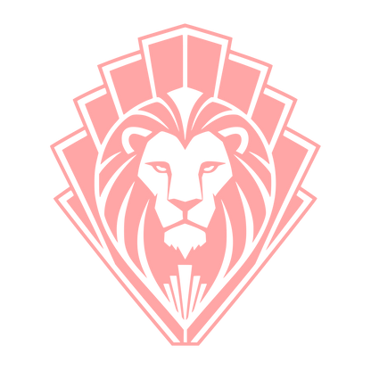 Art Deco Lion Head Logo #ffa6a6