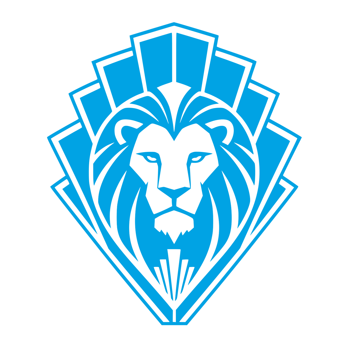 Art Deco Lion Head Logo #00a3e4