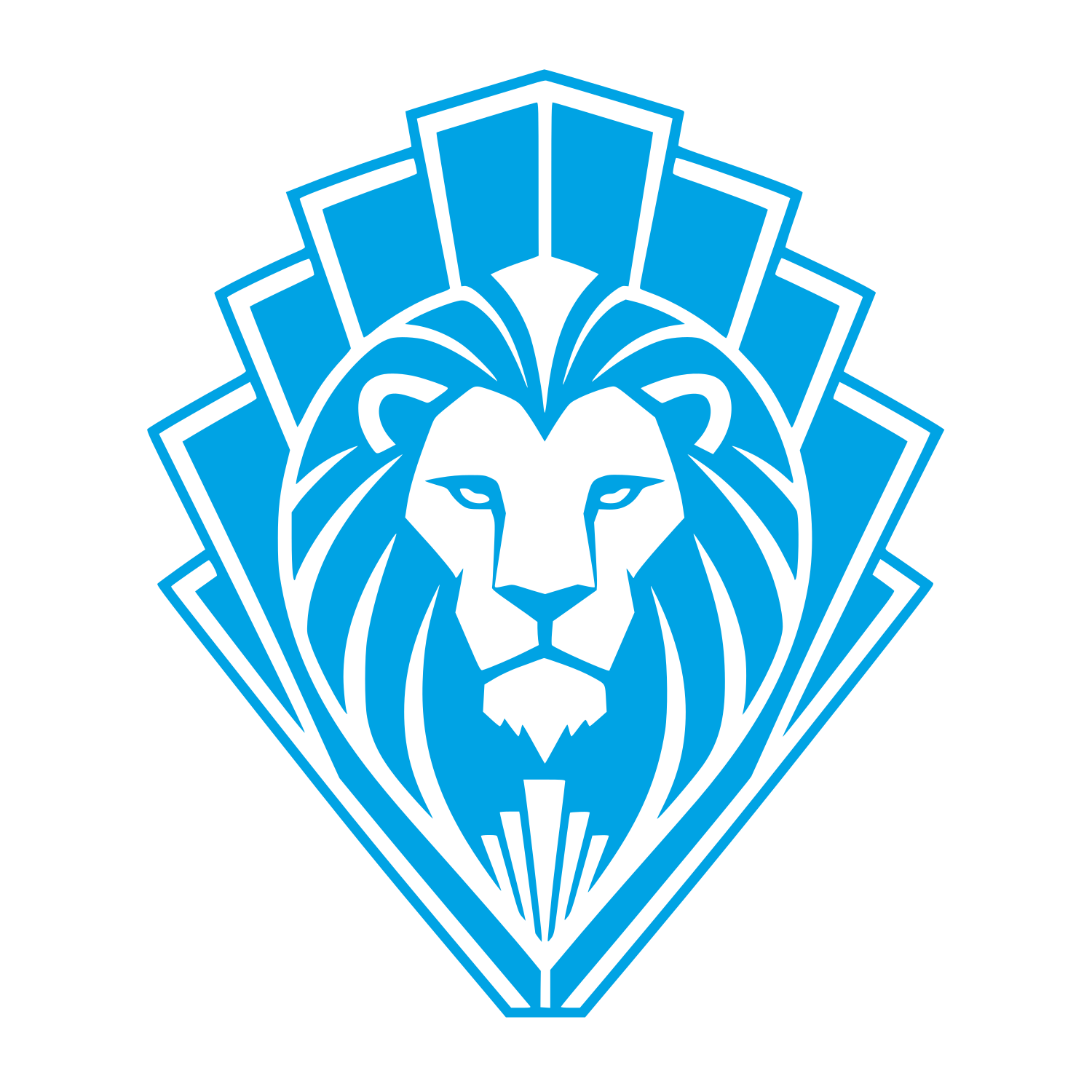 Art Deco Lion Head Logo #00a3e4