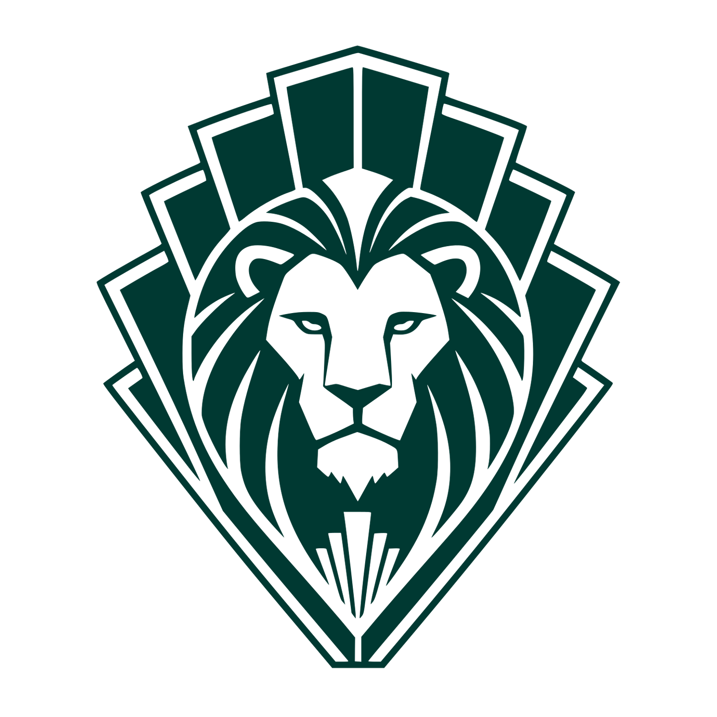 Art Deco Lion Head Logo #003932