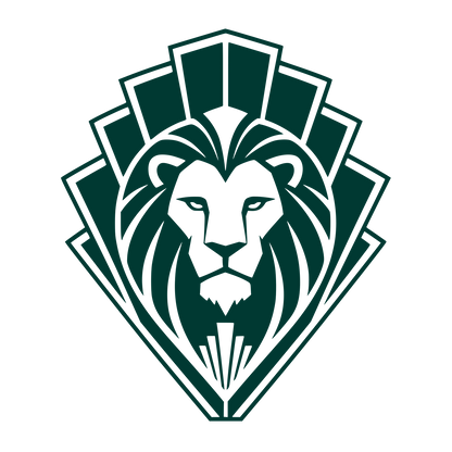 Art Deco Lion Head Logo #003932