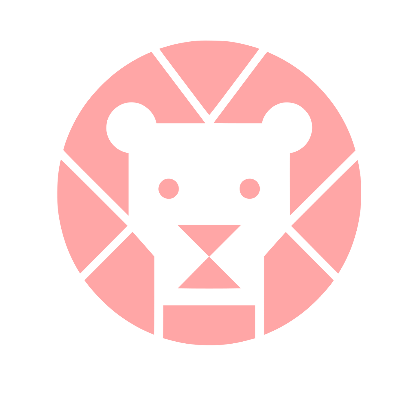 Geometric Lion Circle Logo #ffa6a6