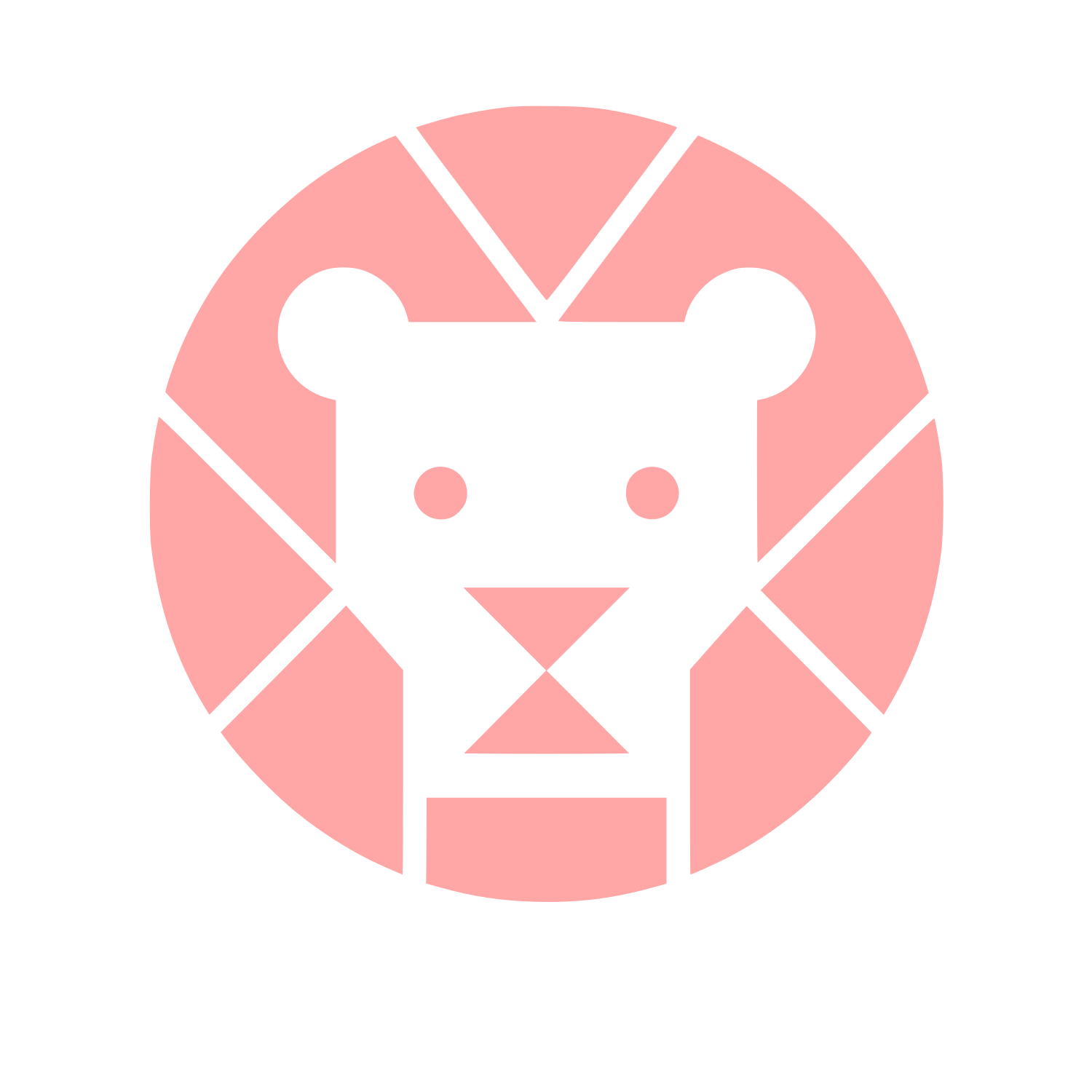 Geometric Lion Circle Logo #ffa6a6