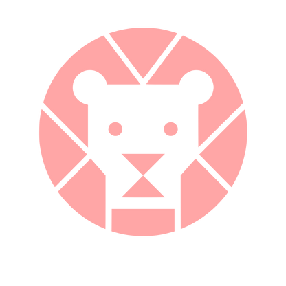 Geometric Lion Circle Logo #ffa6a6