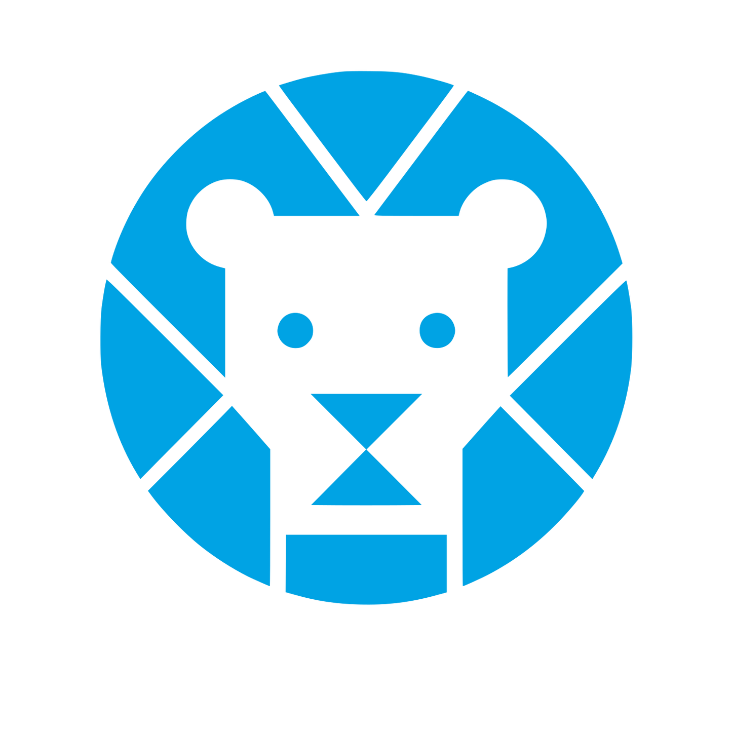 Geometric Lion Circle Logo #00a3e4