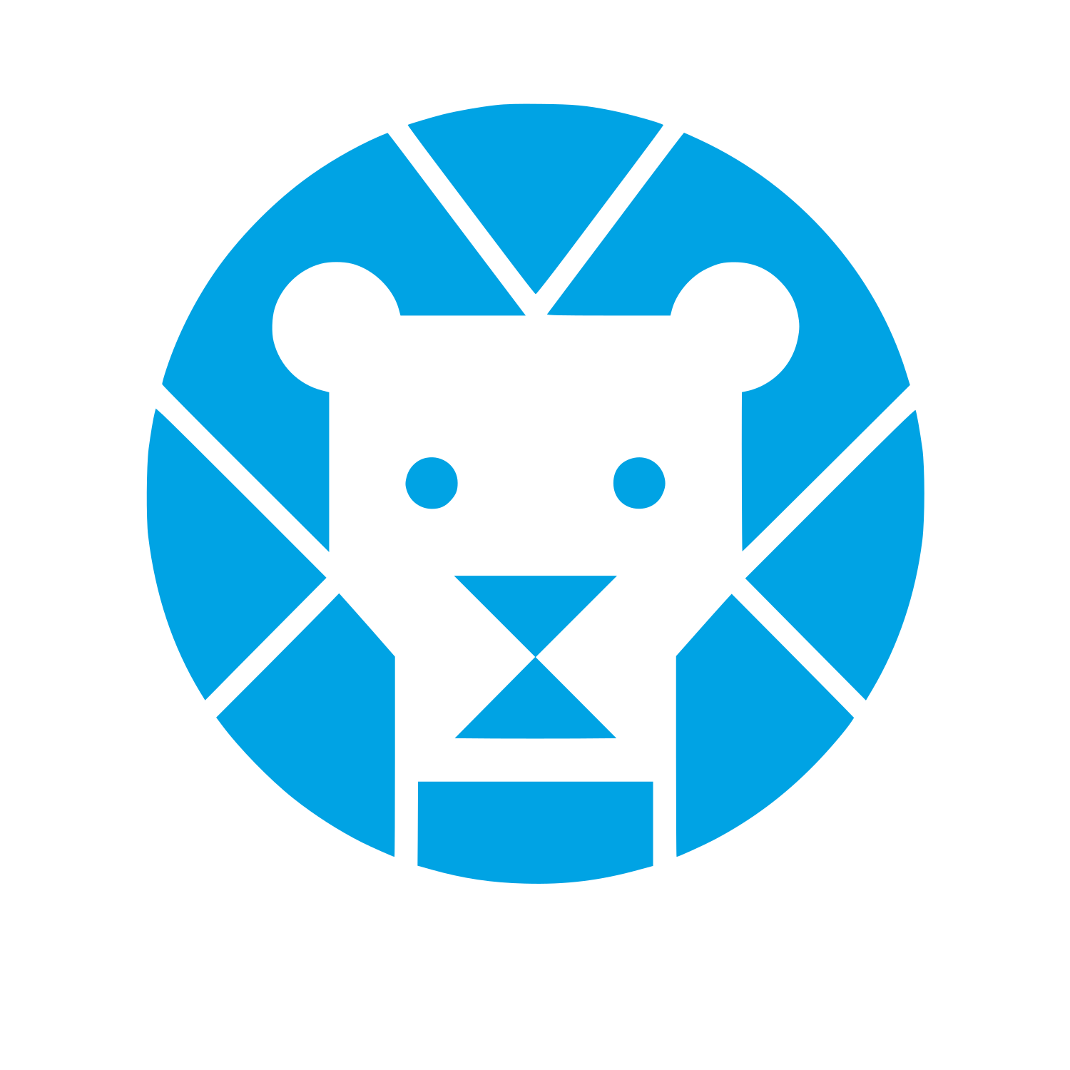 Geometric Lion Circle Logo #00a3e4