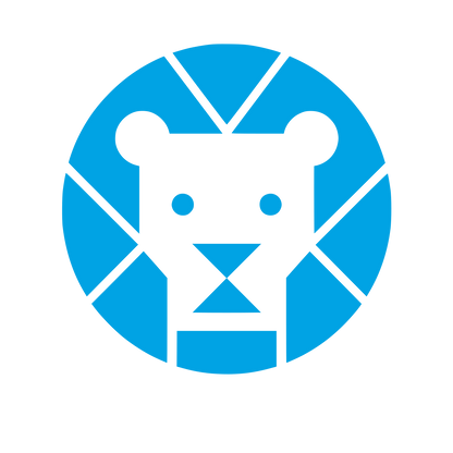 Geometric Lion Circle Logo #00a3e4