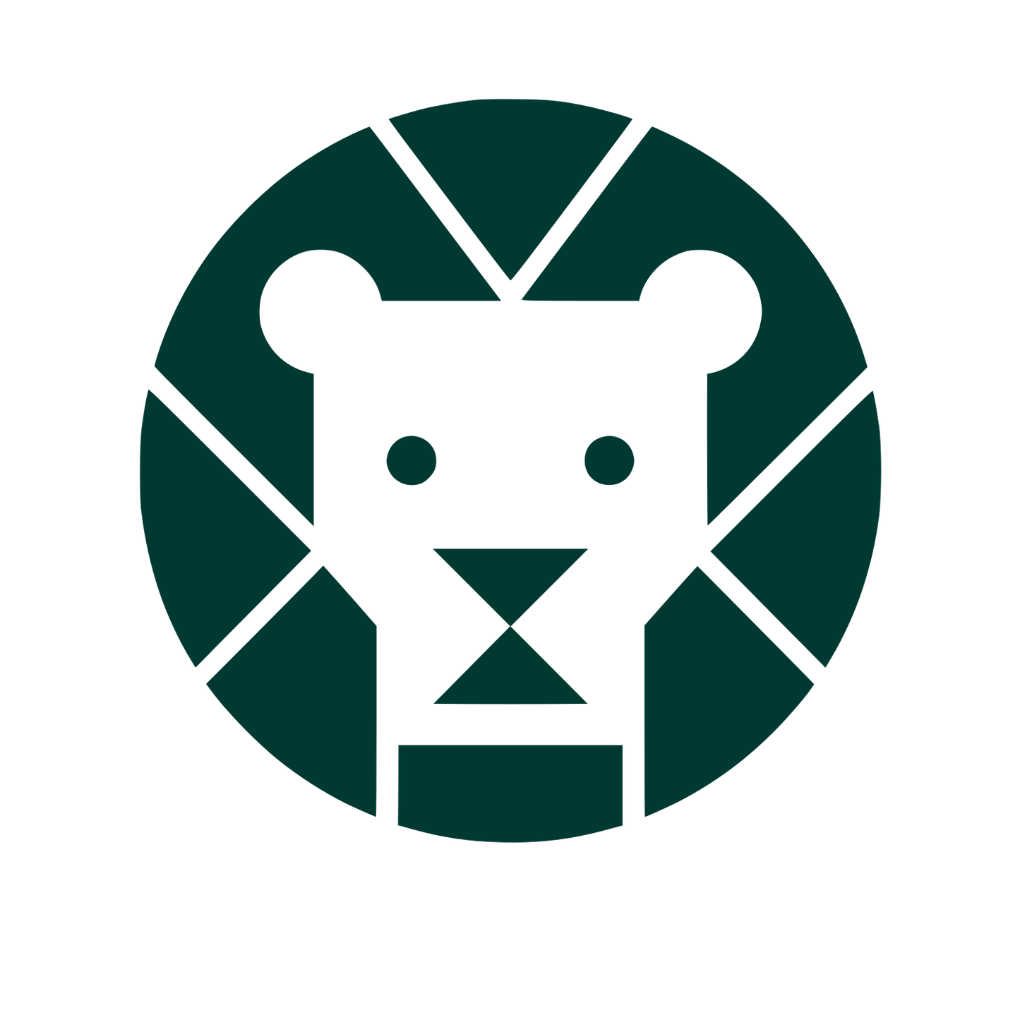Geometric Lion Circle Logo #003932