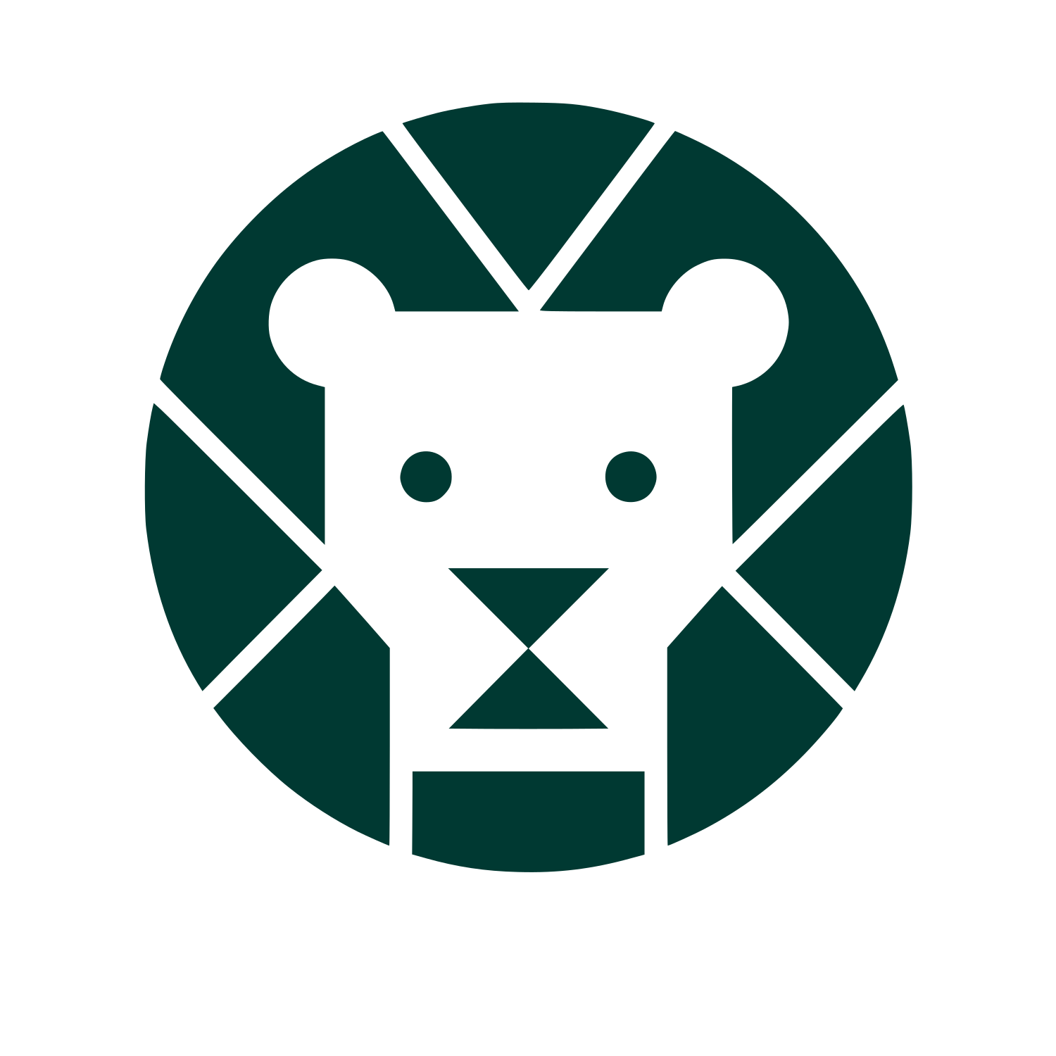 Geometric Lion Circle Logo #003932