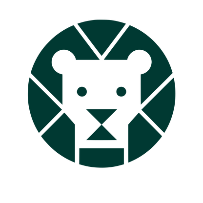 Geometric Lion Circle Logo #003932