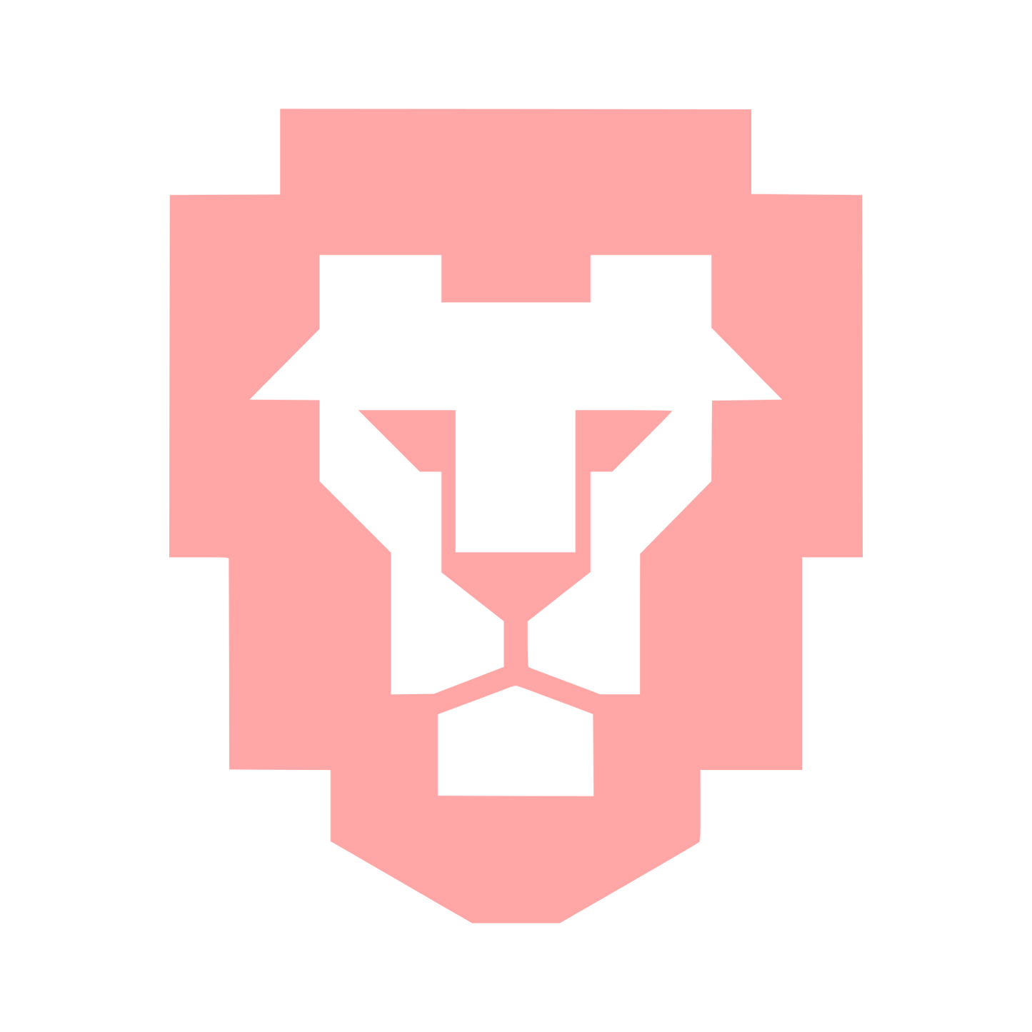 Pixel Lion Head Logo #ffa6a6